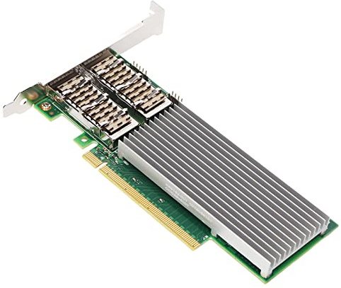 ASHATA Gigabit-Netzwerkkarte, 100G SFP28 Glasfaser-NIC PCIe 4.0x16 E810 Original-Chip-Netzwerkadapter mit Virtualisierung, Verkehrsmanagement für Linus Server PCIe-Netzwerkkarte