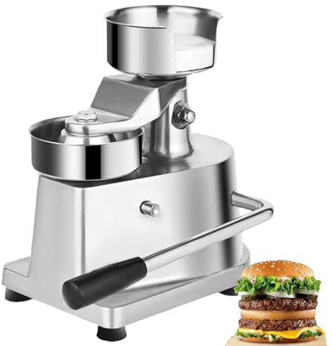 PODEC Pressa per Hamburger Commerciale, Pressa per Hamburger in Ciotola in Acciaio Inossidabile per Uso Alimentare Resistente con 500 Fogli Divisori per Preparare Polpette di Hamburger