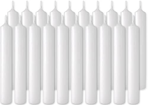 BRUBAKER 20er Pack Geburtstagskerzen Weiß 9,5 cm - kleine Spitzkerzen | Für Geburtstag, Magie, Rituale oder Partydekoration - Dekokerzen mit 1,25 cm Durchmesser - Stabkerzen Leuchterkerzen