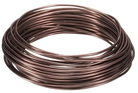 QUARKZMAN Alambre de Entrenamiento de Bonsái de 2Mm/12 Gauge 33 Pies L | Aluminio Anodizado, Alambre de Bonsái Flexible para Jardinería, Paisajismo, Plantación, Marrón