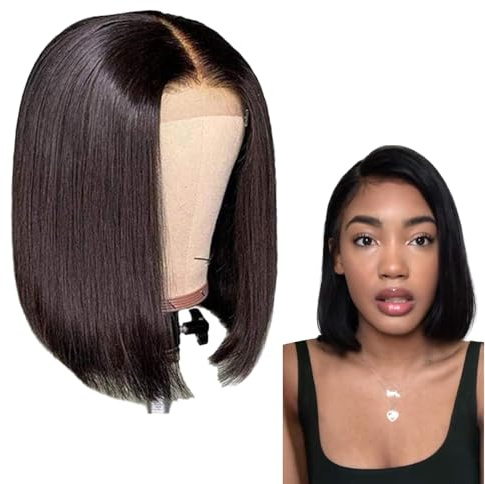 Perruque courte au carré noir 30,5 cm pour femme, usage quotidien et fête costumée