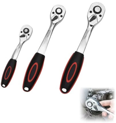 3 pezzia cricchetto reversibili,chiave a cricchetto,Cricchetto Reversibile,Cricchetto Telescopico1/4、1/2、3/8 Chiave A Cricchetto A Sgancio Rapidochiave dinamometric,Strumenti speciali per riparazioni