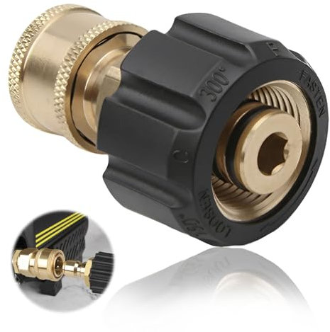 Pressure Washer Adapter M22 Female to 1/4, 14mm Inner Dia Quick Connector Brass Internal Thread Quick Connect Release Pipe Connecting Parts for Power Washer Gun, Hose Coupling