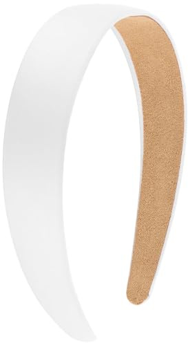 Haarreifen Damen Breit, 3 CM Haarreif Breit, Mädchen Haarreifen Breit, DIY Einfarbiges Stirnband, für Damen und Mädchen den Täglichen Gebrauch und Partys (Weiß, 5.1IN)