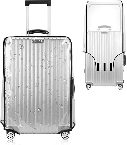 YIWONFU Clear PVC Suitcase Cover Protectors 30 Inch Luggage Cover for Wheeled Suitcase, Waterproof, Dustproof and Anti-static