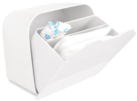 FUSHENGCHUANG Damenbinden Box,Kunststoff Hängen Tampon Aufbewahrung Box 15.5 * 15.5 * 9cm , Badezimmer für Mädchen, Frauen, Damen (Weiß)