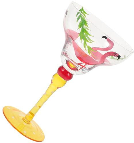 DINHEAROM Copa de Vino de Vidrio Pintada a Mano Diseño Creativo y Colorido, Resistente y Fácil de Almacenar, Adecuado para Bares y Cenas Románticas