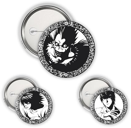 DEATH NOTE - Badge Pack - Light, L & Ryuk