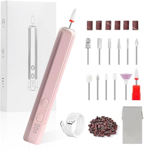 Limes a Ongles Electrique,Ponceuse pour Ongles Professionnel,Lime a Ongle Sans Fil,Chargement USB,Vitesse Réglable,Adapté à la Manucure,Pédicure, Ongles en Gel et Acrylique