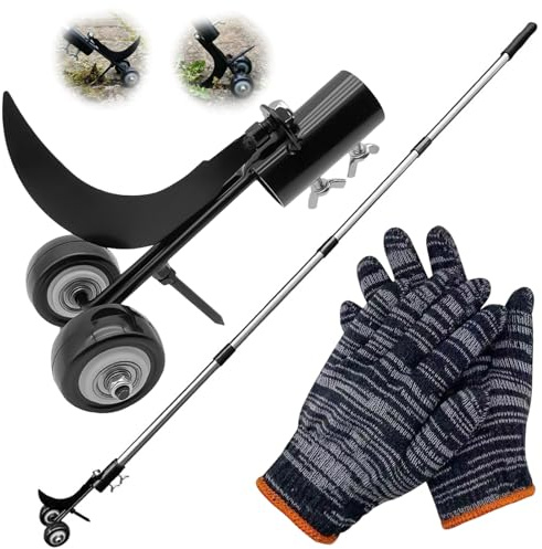Cioquli Unkrautentferner mit Rädern, 165cm Teleskopstiel Unkrautstecher, Garten Unkrautvernichter mit Handschuhes, Unkraut Entferner Gerät für Einfahrten, Terrasse, Pflaster, Lücke