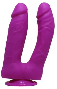 Silicone Double Stimulator, Purple, 20cm Dual Design with Suction Base, Waterproof, Premium Adult Device for Intimate Pleasure