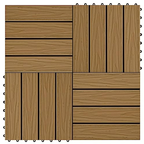 INLIFE Carreau de terrasse en Relief 11 pcs WPC 30x30 cm 1 m²