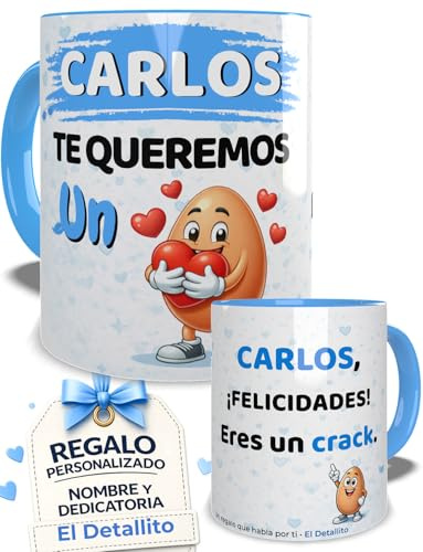 El Detallito & Tú Taza Personalizada con Nombre Y Dedicatoria Regalo Gracioso para Padre, Amigo o Profesor Cerámica 350 ml Diseño Divertido y Original (Huevo)