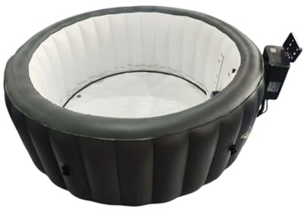 SPA Inflable PVC, Bañera de Hidromasaje Portátil para 2-6 Personas con 150 Jets de Masaje a Burbujas, Uso en Casa con Inflado con Un Solo y Tapete Independiente(180 * 71 cm)