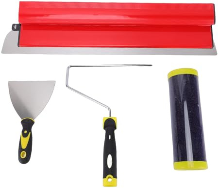 Hyuduo Set per Rasatura del Cartongesso da 60 Cm (24 pollici), con Rullo Raschietto da 23 Cm (9 pollici), Strumento per Lisciare le Superfici del Soffitto e del Cartongesso.
