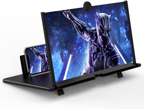 Ant Warrior Amplificador de Pantalla para movil,14 Pulgadas Lupa para móvil 3D HD, Amplificador Pantalla movil para Videos películas Compatible con Todos los Smartphone (Negro)