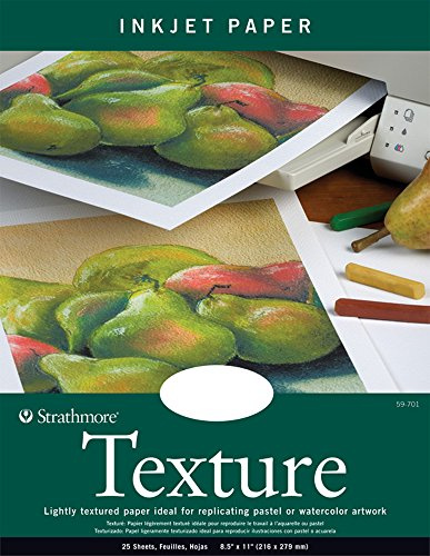 Strathmore 59-701 Textured Inkjet Paper, 8.5x11, 25 Sheets , White, Packaging May Vary