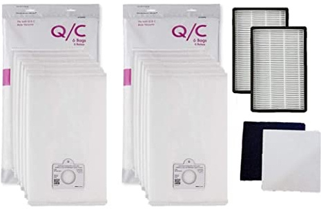 12 Type Q/C HEPA Filtration Bags 20-53292, (2) CF1 81002 Motor Chamber Filter, (2) 53295 EF1 86889 HEPA Exhaust Filters. Compatible with Kenmore Progressive, Intuition Canister Vacuum Cleaners.