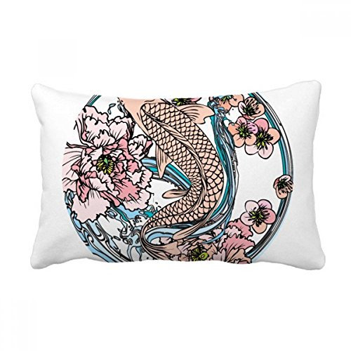 DIYthinker Autop Rosa Lotus-Muster Geometrie Wurflendenkissen Kissenbezug Startseite Dekor-Geschenk 16 Zoll x 24 Zolls Mehrfarbig