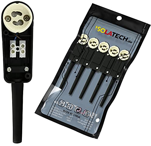 ISOLATECH 5Stk GU10 Fassung mit Anschlusskasten LED Energiesparlampen (max.250V/2A) Leuchtmittel Home Installation Einbau Decke Halterung Küche Badezimmer Sockel Zubehör