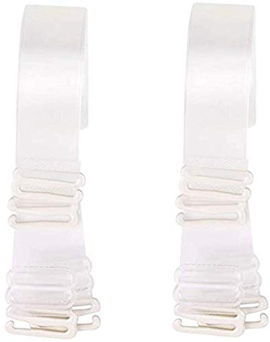 Lansonee 2 Pairs Invisible Soft Clear Non-Slip Adjustable Transparent Replacement Shoulder Bra Strap (1.5cm)