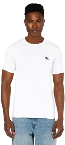 Calvin Klein Uomo T-Shirt Maniche Corte CK Essential Slim Fit, Bianco (Bright White), L