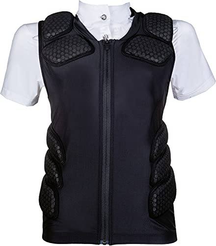 HKM Herren Shelter Sicherheitsweste, 9100 schwarz, XS=125-140 cm Körpergröße