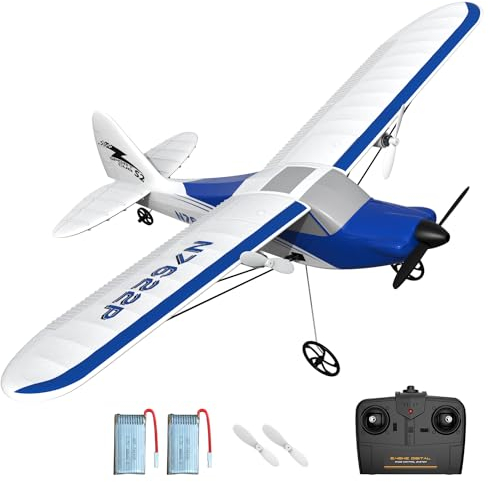 VOLANTEXRC 2,4 GHz ferngesteuertes Flugzeug Gyro-Stabilisator, 2 Kanal RC Flugzeug RTF, 2CH RC Plane RTF, RC-Flugzeug für Anfänger, Kinder, Erwachsene (Blau)