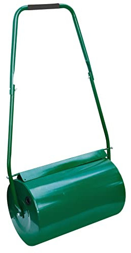 30L/38L/46L Heavy Duty Garden Lawn Roller - Large Water or Sand Filled Drum, Galvanized Steel Construction, Scraper Bar & Collapsible Handle for Levelling Uneven Ground, Borders - Green (38 Liter)
