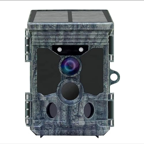 LKM Security GekoWild Solar Fototrappola 4K WiFi con Pannello Solare Integrato, Visione Notturna e Resistente alle Intemperie