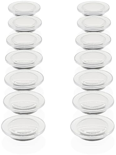 PYJLBX 14 Pack Strong Fridge Magnets – Small Round Transparent White Magnets for Whiteboard, Notice Board, Office & Crafts – Heavy Duty Cute Mini Magnets for Refrigerator, Memo Board, School, Home