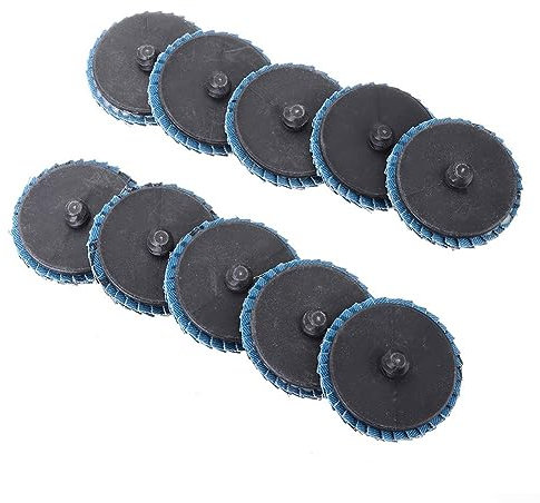 Emiif 20Pcs 2/50mm Flat Flap Disc Roll Lock Sanding Grinding Wheels 40 Grit- 1/4/6mm Shank Diameter For Carbon Steel, Alloy Steel, Stainless Steel, Cast Iron Grinding
