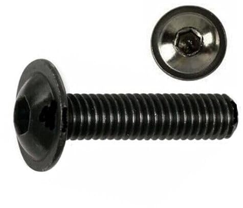 Linsenkopfschrauben ISO 7380 mit FLANSCH Edelstahl A2 SCHWARZ M3 M4 M5 M6 Schwarz Brüniert (50, 6 x 20)