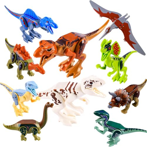 Necdeol Dinosauro Giocattolo per Bambini,11 Pezzi Educativi Realistico Figure Dinosauri con T-Rex, Dinosauri Giocattoli per Ragazzi Ragazze 3 4 5 6 Anni, Educativo Regalo per Bambini