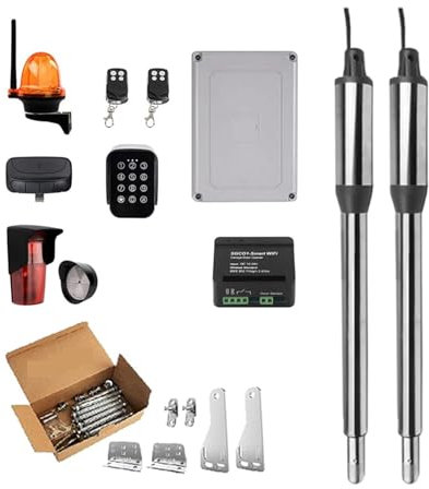 USKI Apricancello Elettrico Apriporta Automatico Home Farm Cotta Porta Battente for 16 Piedi di Lunghezza o 600 libbre Apriporta più Vicino Attuatore lineare(Xhouse Kit Q)