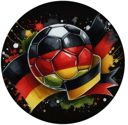 speecheese Fußball Deutschland Flagge Magnet mit Flaschenöffner rund 2024 Fanartikel Sport Begeisterung Ball in Schwarz-Rot-Gold Fußball Liebe