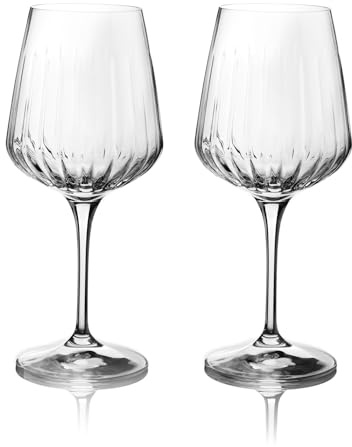 DIAMANTE Crystal Spritz Glass Broadway Cut Design - Perfect for Aperol Spritz, Wine Spritzer, Gin Fizz - Set of 2 Glasses