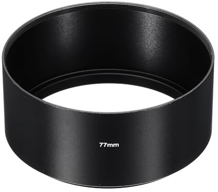 PATIKIL 77mm Paraluce, Paraluce con Superficie Opaca a Lunga Distanza Interno Antiriflesso con Panno per Pulizia per Obiettivo Fotocamera, Nero