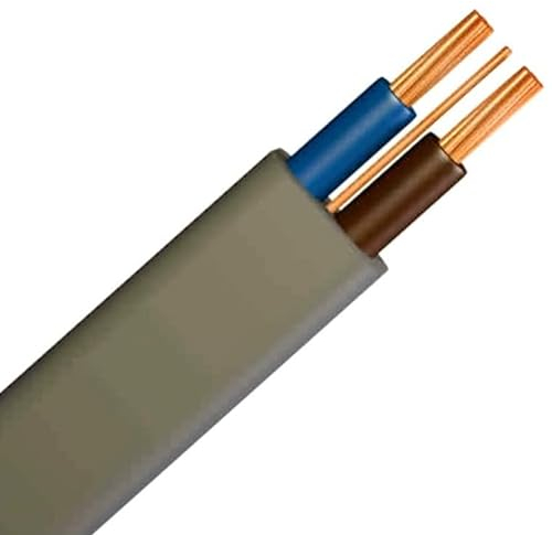 Cavo piatto grigio 6242Y doppio e terra da 6 mm con un taglio di terra manicotto fornello forno (6,0 mm, 3 metri)