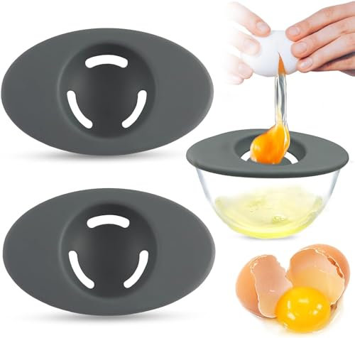 2 Stück Eigelbtrenner aus Silikon, Trenner aus lebensmittelechtem Silikon, Proteintrenner mit 3 Schichten, zum Kochen, unverzichtbares Werkzeug zur Eitrennung
