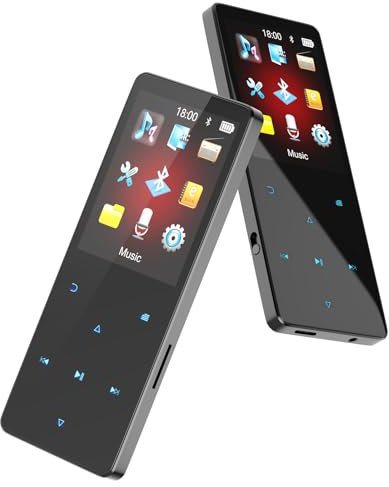 64 Go Lecteur MP3 Bluetooth 5.3 Portable Music lecteurs mp3 et mp4 baladeur mp3 Enfant avec écouteurs la Radio FM, Les Images, Les enregistrements, Les Livres électroniques, Le podomètre, HiFi