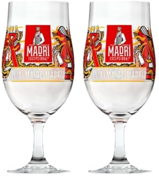 Laurie's Pub and Bar Accessories Madri Excepcional Lager - Vasos Cerveza de Pinta de Edición Limitada, Juego de 2