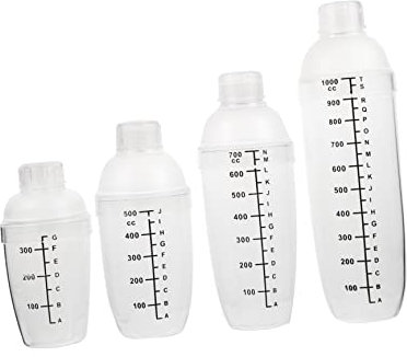Garneck 4piezas Coctelera Profesional Transparente Con Para Líquidos Para Cócteles y Bebidas