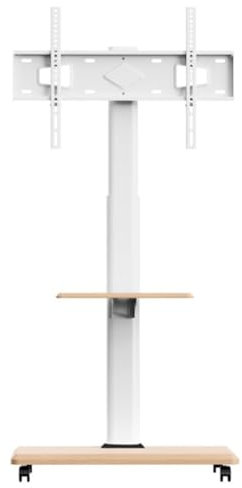 Soporte universal para TV con bandeja giratoria y ruedas para 32 televisores de 75 pulgadas, soporta hasta 88 libras