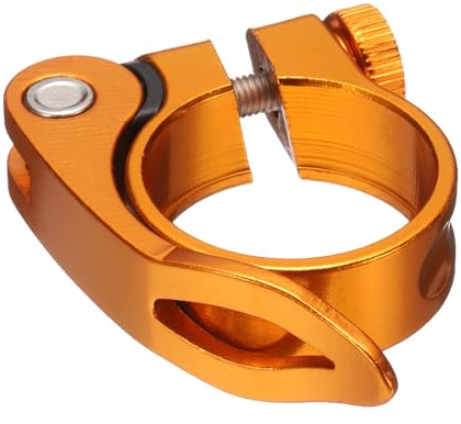 QUARKZMAN Abrazadera de tija de sillín de bicicleta de 31, 8 mm Dorado | Abrazadera de liberación rápida de tija diámetro de 27, 2 a 28, 6 mm, Aleación de aluminio, Abrazadera de bicicleta