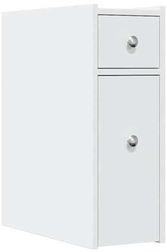 HETFTJN Mobiletto Esterno Balcone Madia Cucina Armadietto Salvaspazio Mobile Sala - Armadietto da Bagno Stretto con Ruote Bianco in Truciolato per Sala Studio Soggiorno Camera Di Servizio