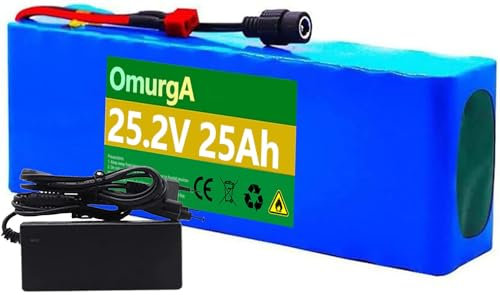 Ebike Batterie 24V 25.2V 8Ah 10Ah 12Ah 15Ah 18Ah 20Ah 25Ah,Ebike Akku 24V 25.2V mit Ladegerät Lithium-Ionen-Batterie wasserdichter PVC-Akku für 200W 350W 500W Elektrofahrrad 25.2V 10AH,T