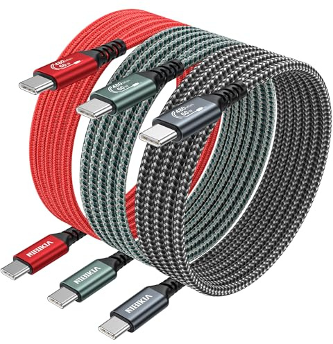 USB C Kabel 60W [3Stück 1M] USB C auf USB C Kabel, PD 3.0 Schnellladekabel für iPhone 15 Ladekabel, iPhone 16 Ladekabel, Samsung Galaxy S24 S23 S22, iPad Pro/Air
