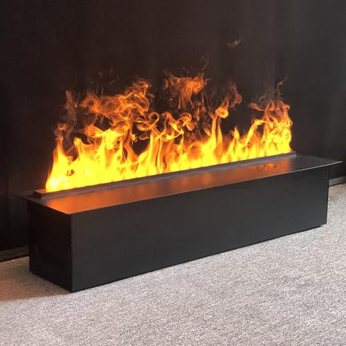 Water Vapor Fireplace Decorative Fireplace Insert with 3D Atomizing Flame, Touch/Remote Control, Ultra-Thin 3mm Top Panel(110cm)