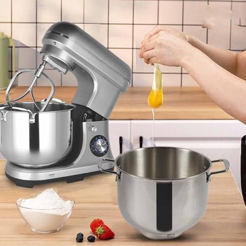 2000W Stainless Steel Stand Mixer, 10L Commercial Food Mixer with Dough Hook, Pizza Bakery Multifunction Blender, Electric Dough Mixer for Bread Cake Hook Beater Whip